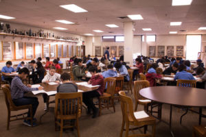 Matheletes during the written testing