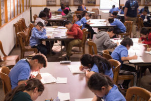 Matheletes during the written testing